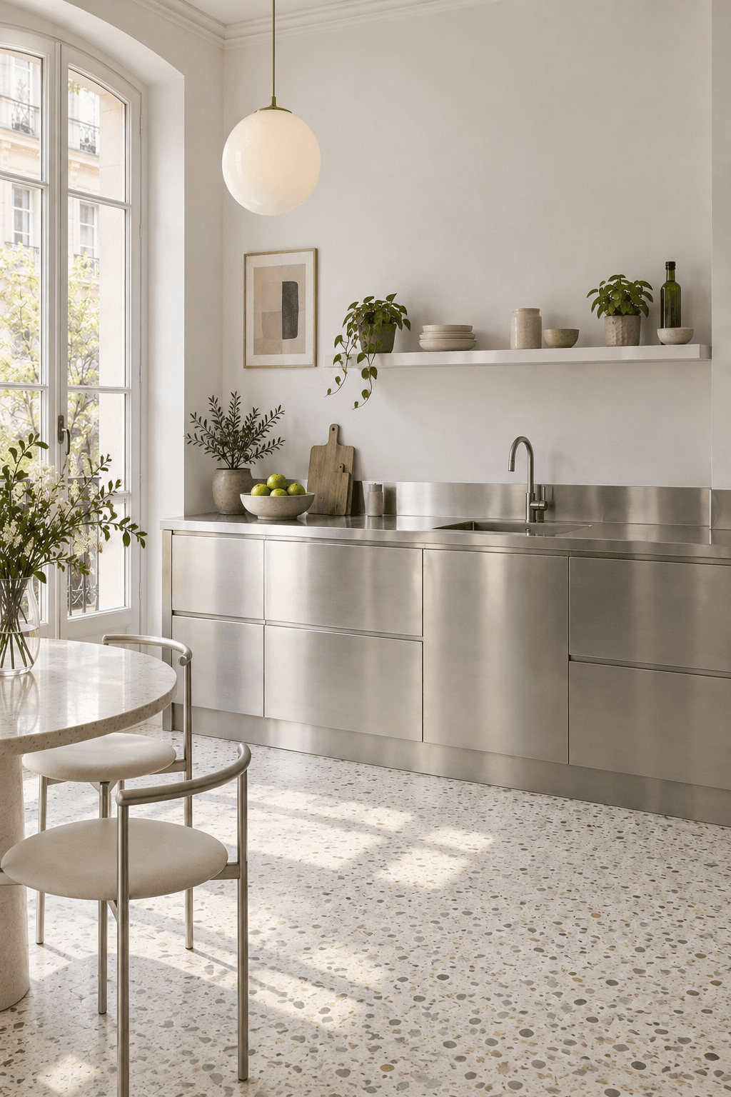 Italian Modern kitchen in stainless steel
